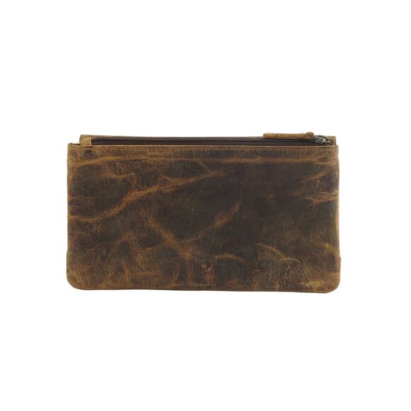 MYRA BAG LEATHER WALLET | OAK FIRE LEATHER WALLET | AGED LEATHER RFID WALLET - Picture 5 of 7
